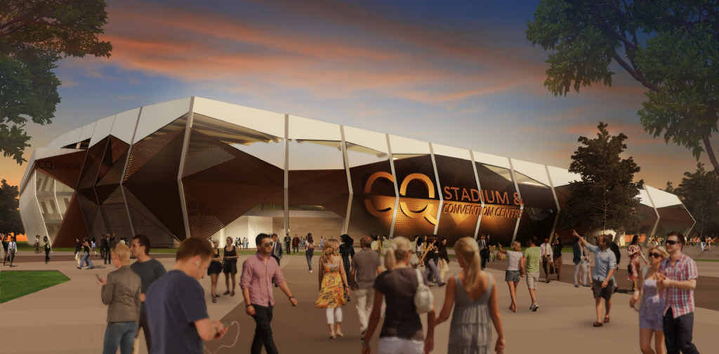 PULLING POWER: An artist’s impression of the 1000-seat convention centre and 20, 000-seat stadium for Rockhampton. The construction could create 1000 full time jobs. PULLING POWER: An artist’s impression of the 1000-seat convention centre and 20, 000-seat stadium for Rockhampton. The construction could create 1000 full time jobs.